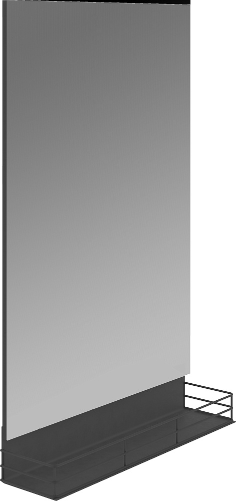 Зеркало STWORKI Нюборг 50 с полкой, черное, в стиле лофт, прямоугольное, настенное